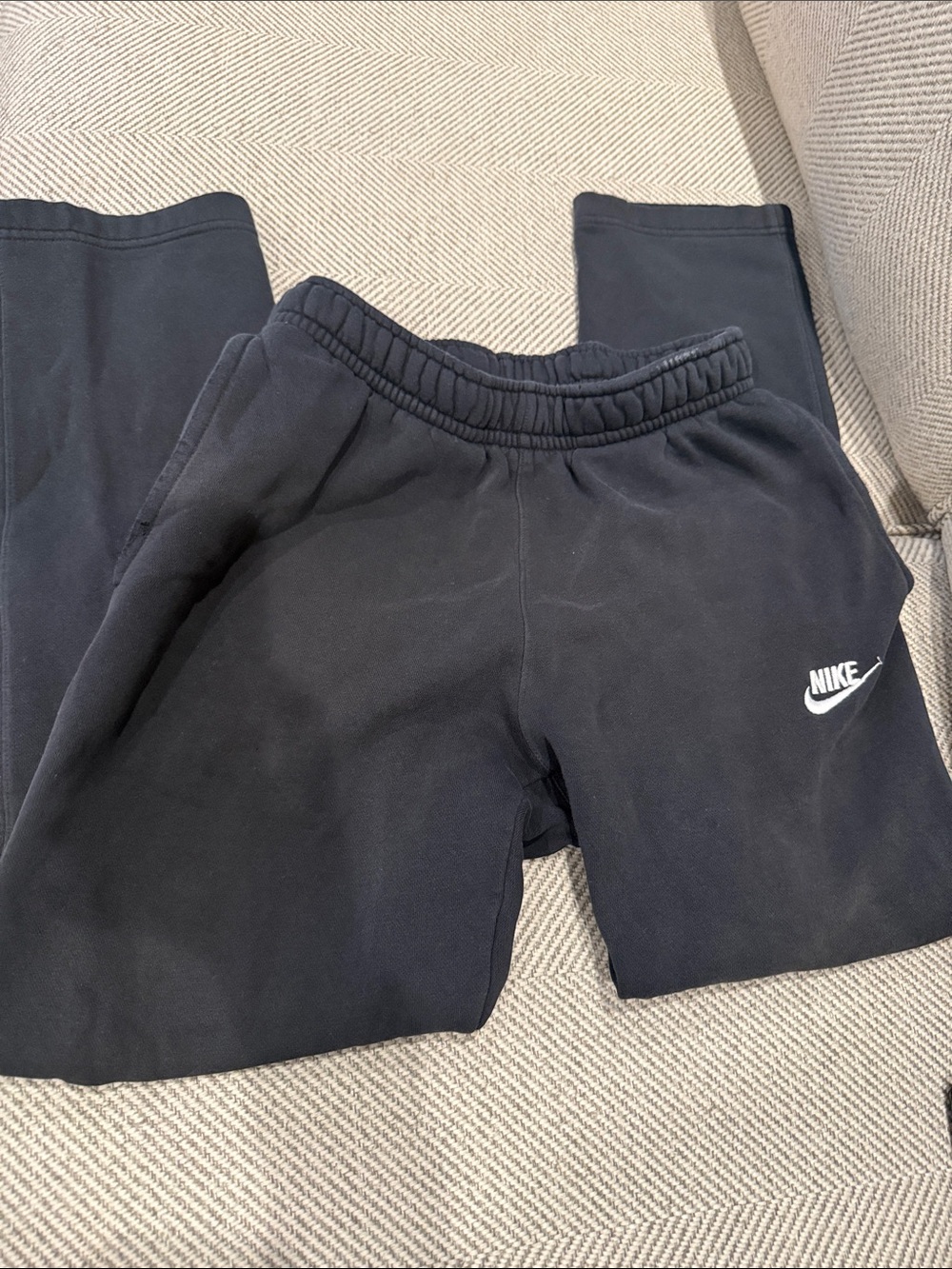 Nike Black Sweat Joggers with White Swoosh